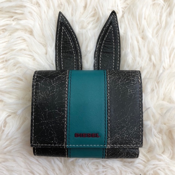 NWT:  DIESEL | Distressed Leather "Bunny" Wallet - Picture 2 of 9